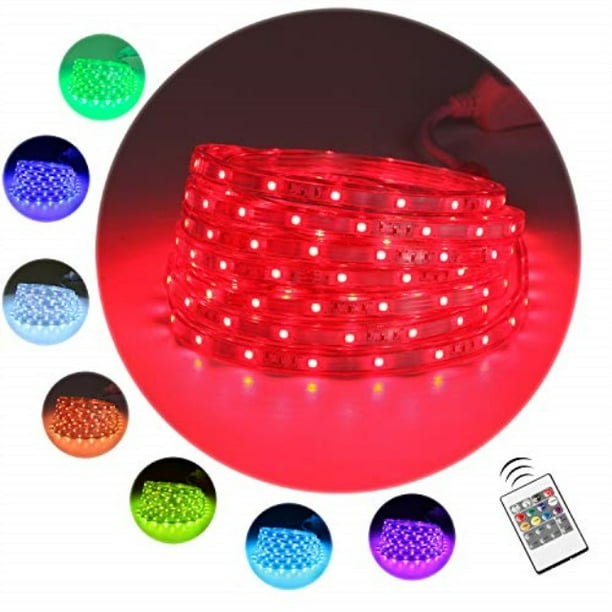 led rope lights, 16.4ft flat flexible rgb strip light, color changing
