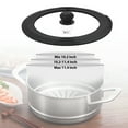 thumbnail image 7 of Universal Lid Fits 10" 10.5" 11" 11.5" Cookware, Silicone Replacement Pan Lid for Pots, Pans and Skillets, Tempered Glass Strainer Lid with Heat Resistant Silicone Rim, Black, 7 of 7