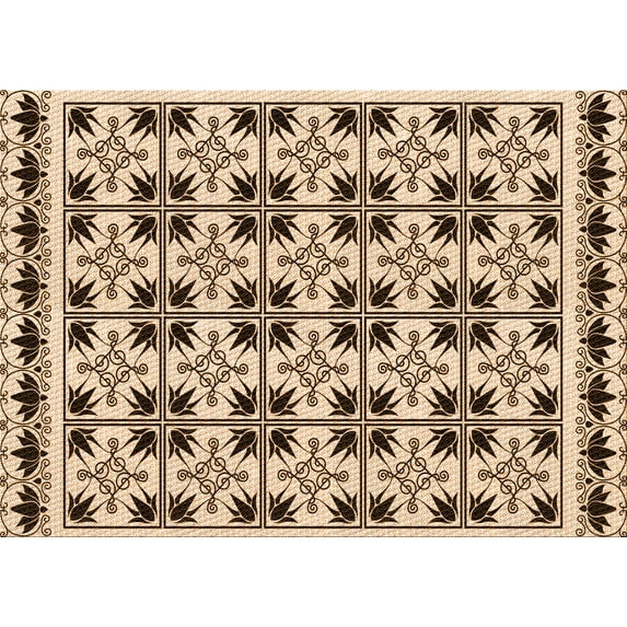 Ahgly Company Indoor Rectangle Patterned Golden Blonde Gold Area Rugs, 4' x 6'