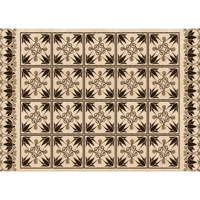 Ahgly Company Tapis d'Intérieur Lavables en Machine, Rectangle Transitionnel Doré Blond Doré, 8' x 10'