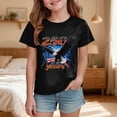 thumbnail image 2 of mgoYE American Flag Shirts Girls Boys 4th of July O-Neck Short Sleeve Patriotic T-Shirt Memorial Day Graphic Tee Independence Day Tops 250th Anniversary Gifts USA T-Shirt(Black,3-4 Years), 2 of 5