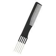 Lift Teasing Comb with Metal Prong, for All Hair Types, Carbon Comb Heat Resistant Hair Styling Tools, Hair Pick for Salon Barber