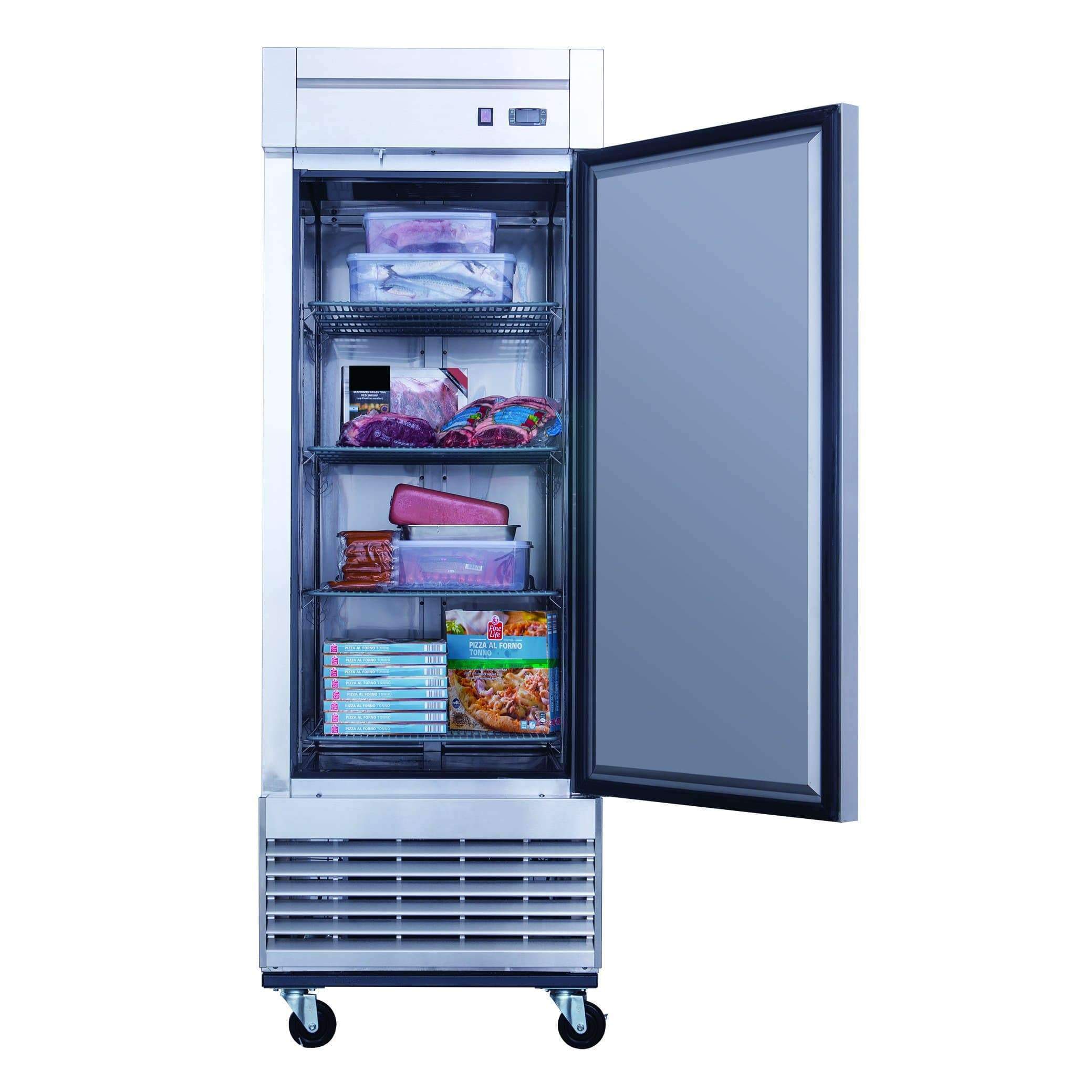 D28F Single Door Commercial Freezer in Stainless Steel