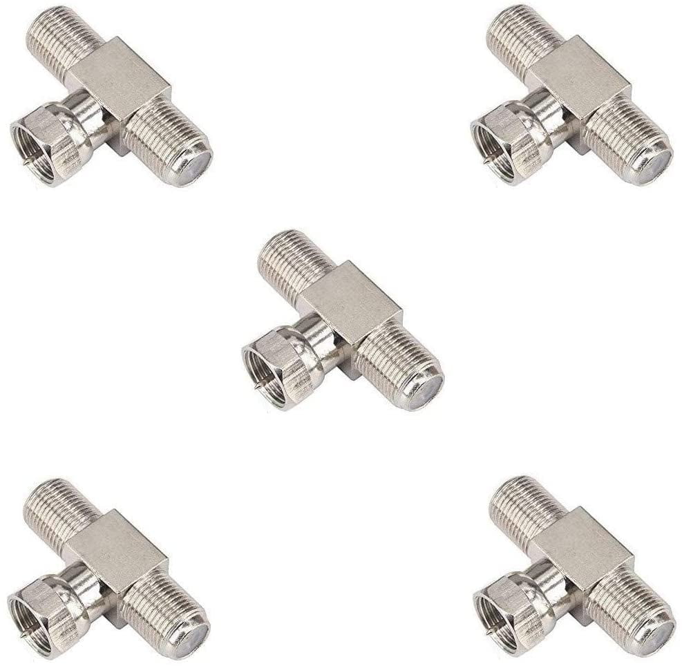 5Pcs F Type RG6 Coax Cable Splitter Combiner Adapter Connecter for TV