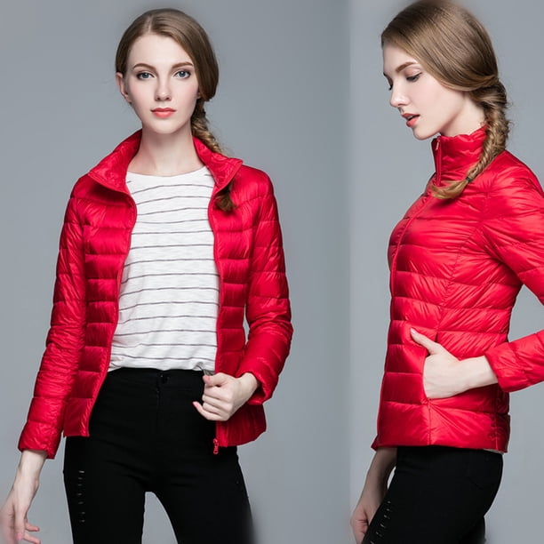 Chaqueta corta de talla grande para mujer, chaqueta ajustada con cuello levantado, moda de invierno