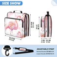 thumbnail image 3 of Zipper Binder with Shoulder Strap 2 inch 3 Ring Waterproof File Folder Organizer Bag 500 Sheet Pink Flamingos with Golden Dot, 3 of 8