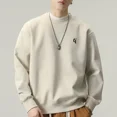 thumbnail image 2 of Sudadera con cuello redondo para hombre, ropa masculina, sudadera con cuello redondo, sin capucha, estampado negro, talla S, una pieza, overfit, color pastel, barata, 2 of 5