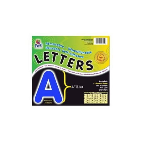 PACON CORPORATION Self-Adhesive Letters, 4, 78 Characters, Blue ...