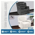 thumbnail image 5 of Stretch Relax Recliner Slipcover, Single Seat Velvet Recliner Chair Cover Armchair Covers Sofa Slipcover Soft Recliner Cover Recliner Protector-Off-white, 5 of 7