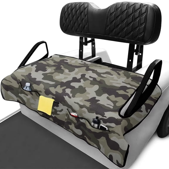 Uorisanigo Golf Cart Seat Covers Anti-Slip Green Camo Print Golf Cart Seat Towel Blanket Breathable Bench Seat Cover for Yamaha, EZGO, Club Cars, Icon and More 2-Seats Cart