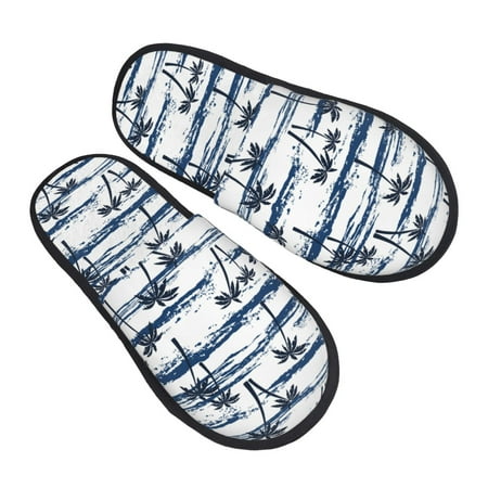 

Jgfou Retro Coconut Tree Print Womens Cozy Memory Foam Slippers Soft Warm Slip On House Slippers Anti-Skid Rubber Sole Creative Gifts for Women Mom Girlfriend