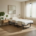 thumbnail image 6 of Demi Bonn Cot Size Murphy Bed with Foldable Design and Lockable Wheels, Space-Saving Guest Bed for Small Apartment, Sturdy Structure, Rustic Brown, 6 of 7