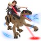 thumbnail image 1 of Dinosaurio de control remoto, juguetes realistas para niños de 3 a 6 años, dinosaurio robot caminante recargable, juguetes jurásicos, juguetes de dinosaurio RC de 2.4 GHz con sonido y spray para, 1 of 8
