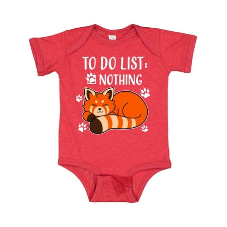 

Inktastic Red Panda to Do List Nothing Gift Baby Boy or Baby Girl Bodysuit