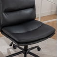 thumbnail image 5 of Glavbiku Adjustable Swivel Criss Cross Office Chair,Wide Armless Seat with Wheels,Vanity Chair,Black, 5 of 12
