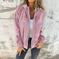 thumbnail image 2 of Lixiuxyad Women's Oversized Jacket Womens Hooded Zipper Corduroy Jacket Lightweight Winter Outerwear Pink, 2 of 5