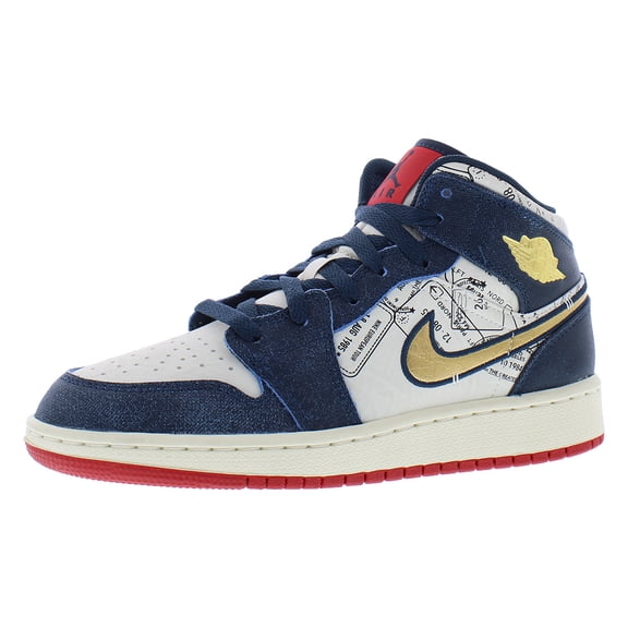 Nike Air Jordan 1 Mid SE Armory Navy/Metallic Gold FN1353-400 Men's Size 6.5 Medium