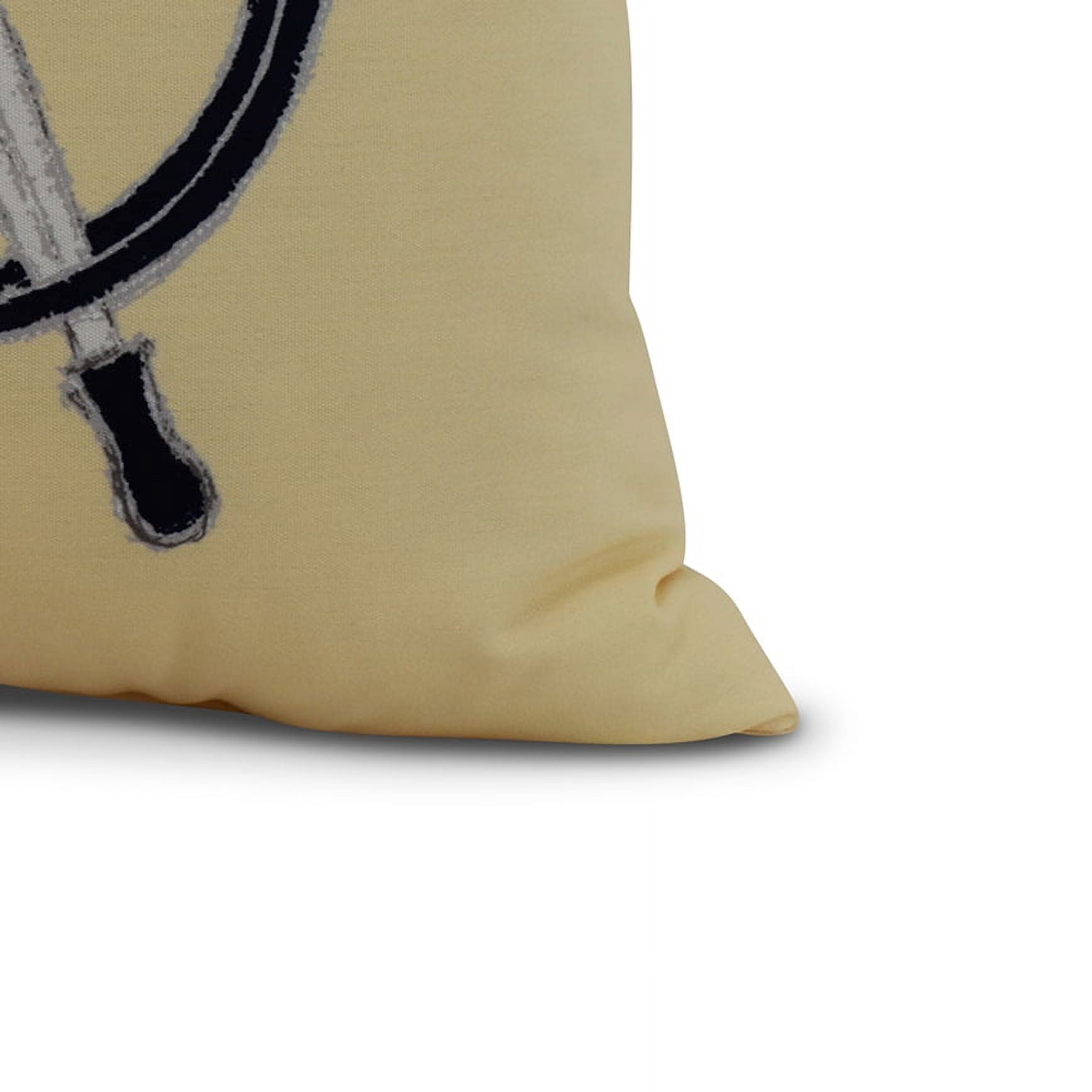 Simply Daisy, 20 x 20 inch, Ship Wheel , Geometric Print Pillow, Yellow