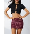 thumbnail image 5 of KelaJuan Women Mini Skirt, Low Waist Skirt Fine Mesh Flower Print Summer Skirt Clubwear for Daily Street, 5 of 6