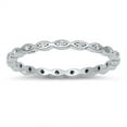 thumbnail image 1 of Clear Cubic Zirconia Marquise Eternity Ring Sterling Silver Size 3, 1 of 3