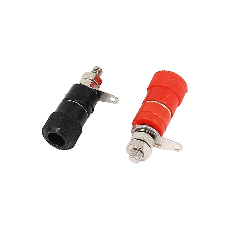 8 Pezzi Terminali Altoparlante 4mm Placcati Oro - Banana Plug E Jack A Legatura Per Amplificatore