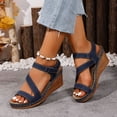 thumbnail image 2 of Women Wedge Sandals High Heel Platform Ankle Strap Dressy Comfortable Adjustable Elegant Slippers Summer Beach Wedding Shoes, 2 of 8