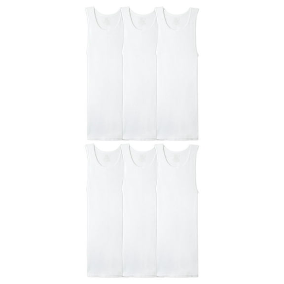 Fruit of the Loom Men's White Tank A-Shirts, Sizes S-3XL