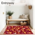 thumbnail image 3 of ODIKA 6'x9' Machine Washable Non-Slip Area Rug, Reindeer Prancing Through Snowy Forest High Traffic Rug with Pad, Red, 605898, 3 of 8