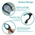 thumbnail image 4 of HOMEYA Foldable Grabber Reacher Tool with Led Light & Magnetic Tip, 32inch/19inch Folding Reacher Grabber with 360° Rotating Jaw, Picker Upper Grabber for Outdoor & Indoor - Blue, 4 of 7