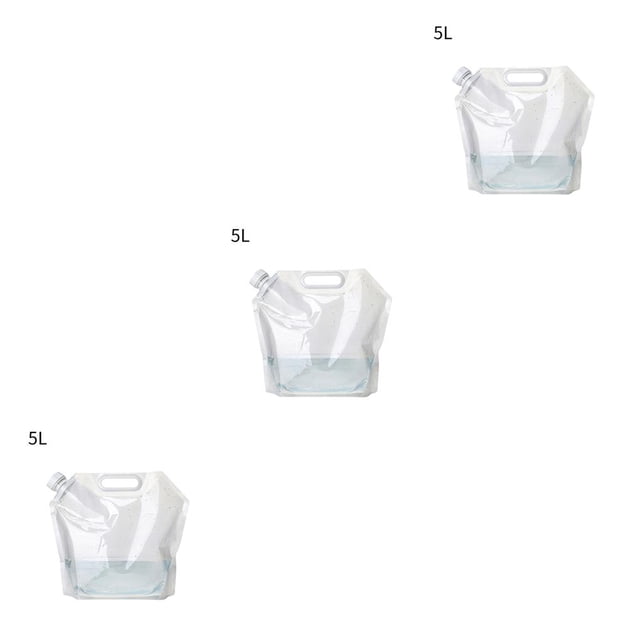 Unatoiry Water Bag Portable Storage Jug Convenient Waters Bottle with Inlaid Handle Collapsible Water Container for Travel 5L 3Set