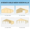 thumbnail image 6 of CoSoTower 10' X 28' Party Tent Canopy, Outdoor Event Shelter Gazebo with 8 Removable Mesh Sidewalls, Zipper Doors, Steel Frame, Green, 6 of 9