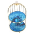 thumbnail image 4 of Double Layer Bird Cage Storage Rack, Cosmetics Organizer Stand with Partitioned Design, Vintage Desktop Makeup Jewelry Holder for Women Girl Valentine Souvenir, 4 of 7