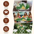 thumbnail image 7 of Grey Christmas Tree Round Tablecloth, Fitted Table Cover with Elastic for 36"-44" Round Tables, Green Golden Xmas Tree Snowflake Winter Table Cloth Outdoor Indoor Dinning Party Waterproof Tablecloths, 7 of 7