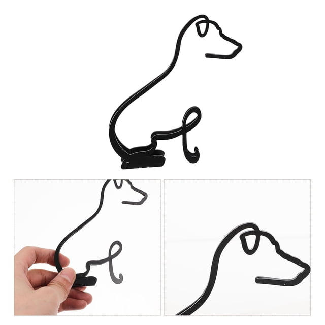 TEHAUX Decorativa De Perro En Metal Negro Para Escritorio Con Acabado Suave Y Exclusivo