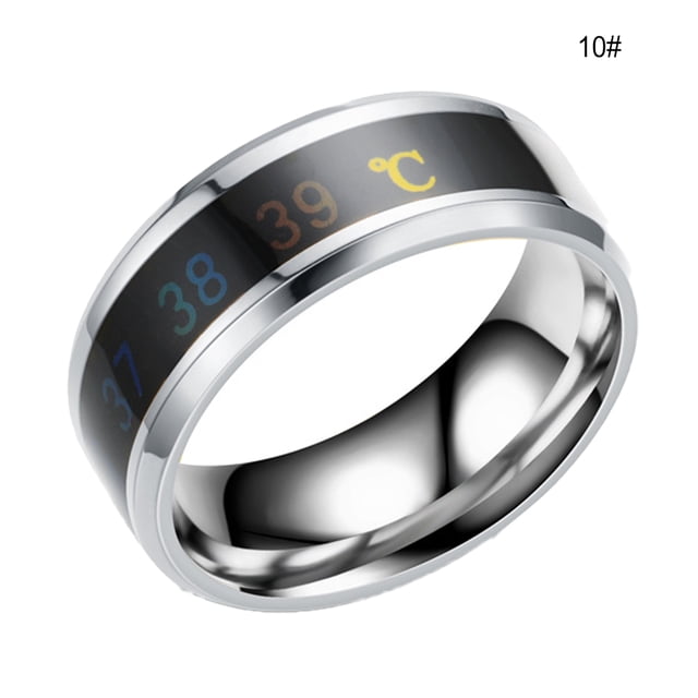 Couple Rings Delicate Ring Smart Sensor Women Men Engagement Gifts Body Temperature Small Lightness Finger Jewelry Wedding Women Engagement Silver 10#