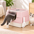 thumbnail image 4 of Enclosed Cat Litter Box with Scoop, Side Entry Cat Litterbox for Kitty & Multi-Cat, Anti-Leakage, Non-Sticky (Pink), 4 of 6