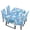 Daisy Blue Tie Dye, variant on TSOVTHRID Vintage Cherry Blossom Print Rectangle Tablecloth Chair Cover Set 5-Piece Table Covers Table Cloth Stretch Washable Chair Cover for Kitchen Dining Room Decoration