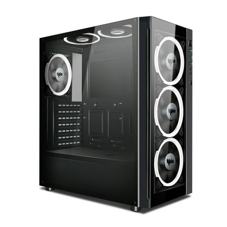- Aigo ATX Mid Tower Acrylic Panel Gaming Computer PC Case Black Desktop Shell USB 3.0 Port (Black Technology)