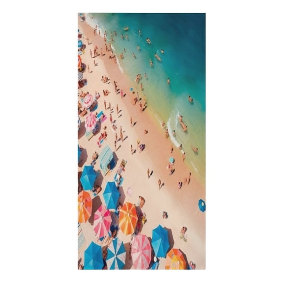RKSupls Aerial Beach Umbrellas People Summer Microfiber Beach Towel Absorbent Compact Towels for Swimming Pool Beach Travel Things for Vacation Essentials Adult Gift,61.4×30.3Inch