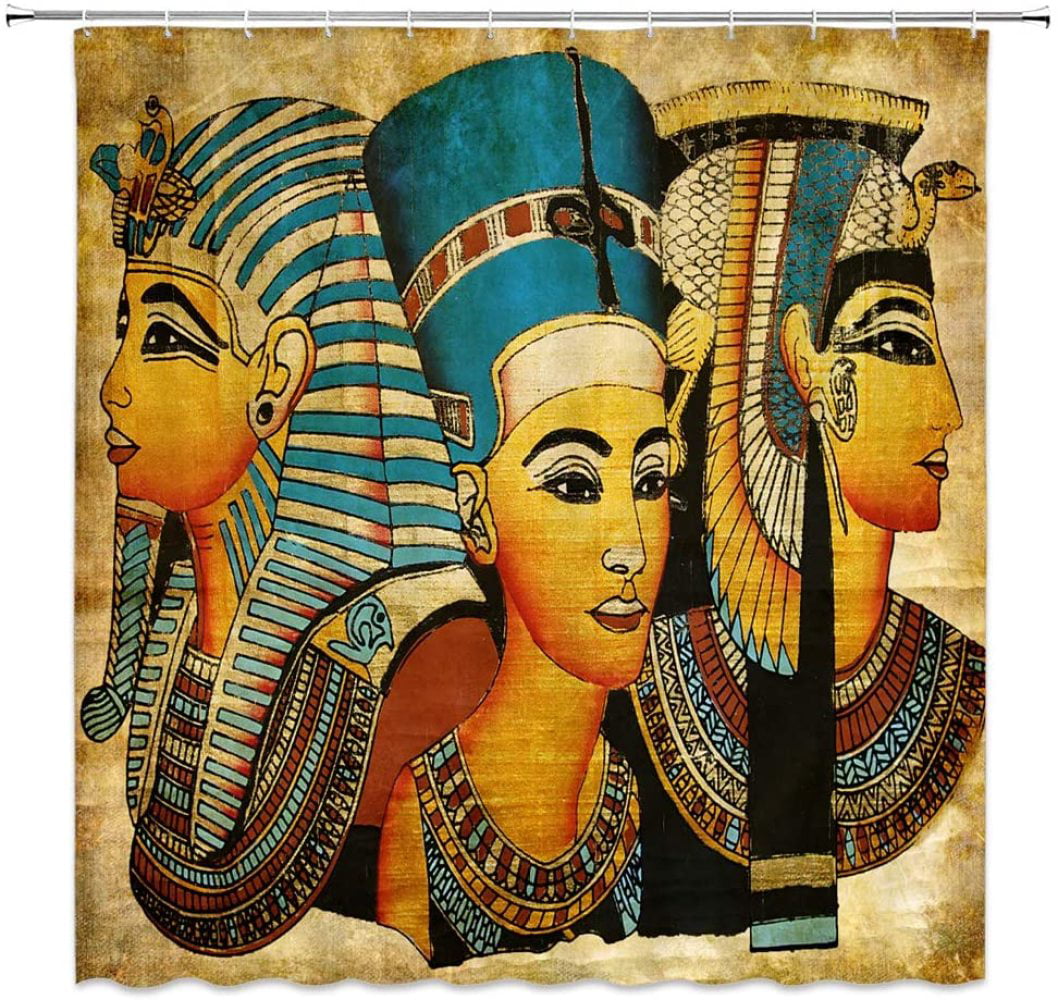 Egyptian Women Art Fabric SHOWER CURTAIN 70x70 w/ Hooks 