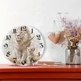 thumbnail image 2 of DEIARA Lion and Its Cub Burgundy Butterfly Wall Clock 10in Silent Mechanism Battery Operated Retro Style for Living Room Bedroom and Kitchen Gold Pointer, 2 of 10