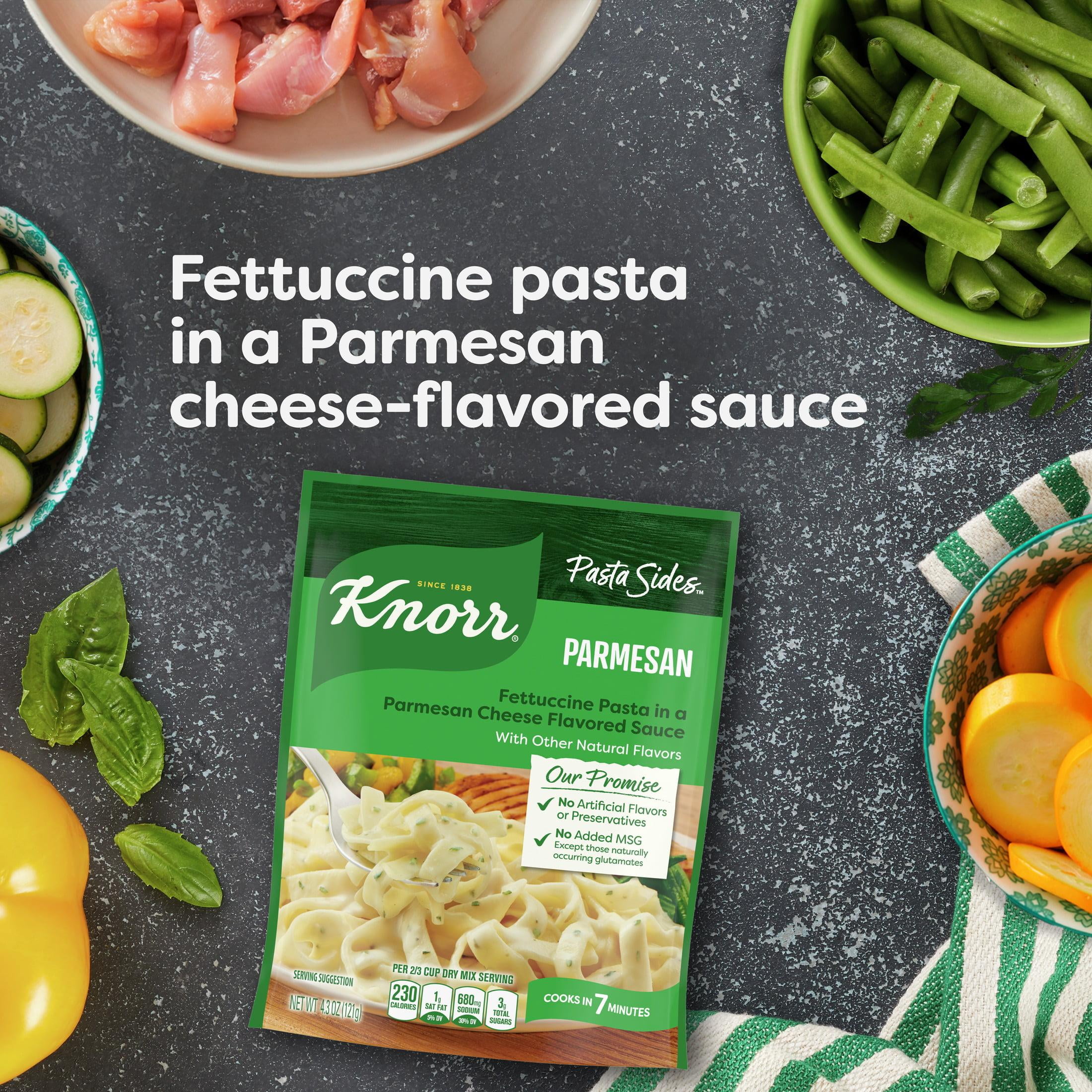 (8 pack) Knorr No Artificial Flavors Parmesan Pasta Sides, 7 Minute Cook Time, 4.3 oz