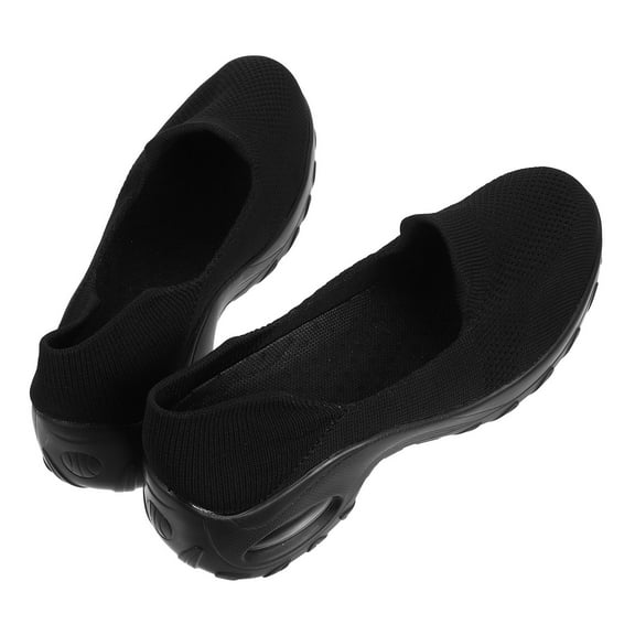 HEANUJJ 1Pair Woman Sports Shoes Black Anti Skid Soles Elastic Comfortable Walking Shoes