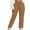 Brown, variant on QUYUON Workout Pants Women Color Loose Fitting Leggings High Waist Casual and Fashionable Long Pants Women Khaki Pants Full Pant Leg Length Track Pants Pant Style N-7673 Pink S