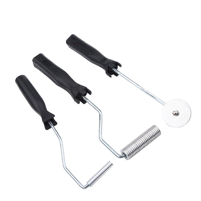 3 Piezas Rodillo para Fibra de Vidrio, Rollo Aluminio Fibra de Vidrio, Rodillo de Burbujas de Fibra, Kit de Herramientas para Molde de FRP Cocina Fugacal NO