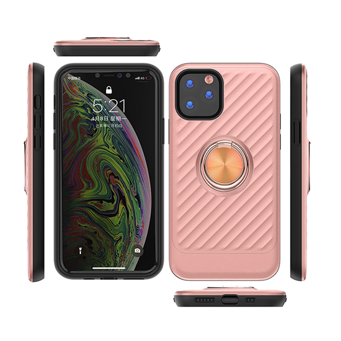 Apple Iphone 11 Pro Case With Ring Holder In Rose Gold Walmart Com Walmart Com