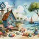 thumbnail image 4 of Kit Punto Cruz Con Casa Hilo Algodón Ecológico Bordado 11CT Art50x50cm, 4 of 8