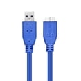 thumbnail image 4 of USB 3.0 Cable - Micro-B to Type A (15 FT) Type A-Male to Micro B Male Adapter Converter Extension Gold Plated SuperSpeed USB Connector Port Plug Wire Cord - Blue, 4 of 4