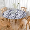 thumbnail image 3 of Blue Daisy Flower Floral Pattern Round Fitted Tablecloth with Elastic Edge,Dining Table Cover Waterproof,Outdoor Round Tablecloth for Camping,Dining,Indoor and Outdoor, 3 of 7