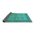thumbnail image 2 of Ahgly Company Indoor Round Oriental Turquoise Blue Industrial Area Rugs, 7' Round, 2 of 4
